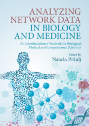 Enlarged view: Book cover of "Analyzing Network Data in Biology and Medicine: An Interdisciplinary Textbook for Biological, Medical and Computational Scientists"